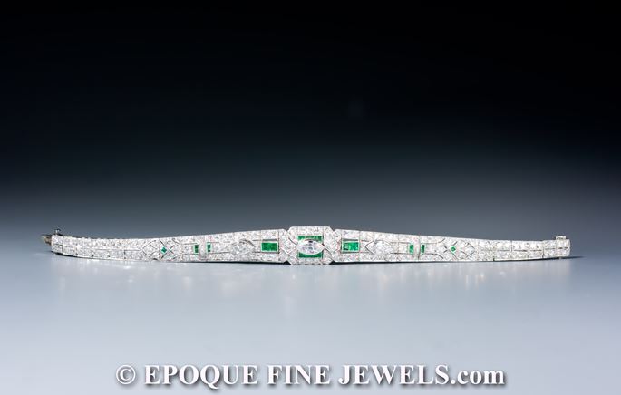 An Art Deco emerald and diamond bracelet,  | MasterArt